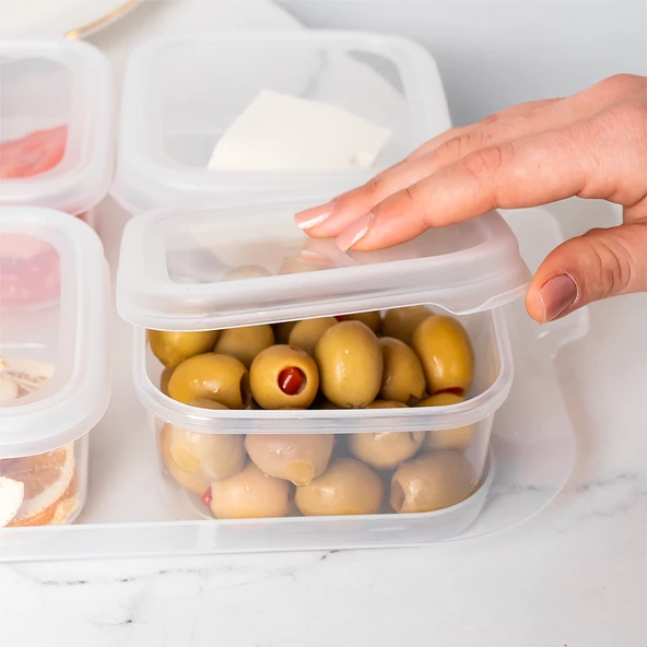 Porsima 2043 Tepsili Kahvaltılık Kapaklı Kahvaltılık 6 Bölmeli Sızdırmaz Kapaklı Bölmeli Şeffaf - 3