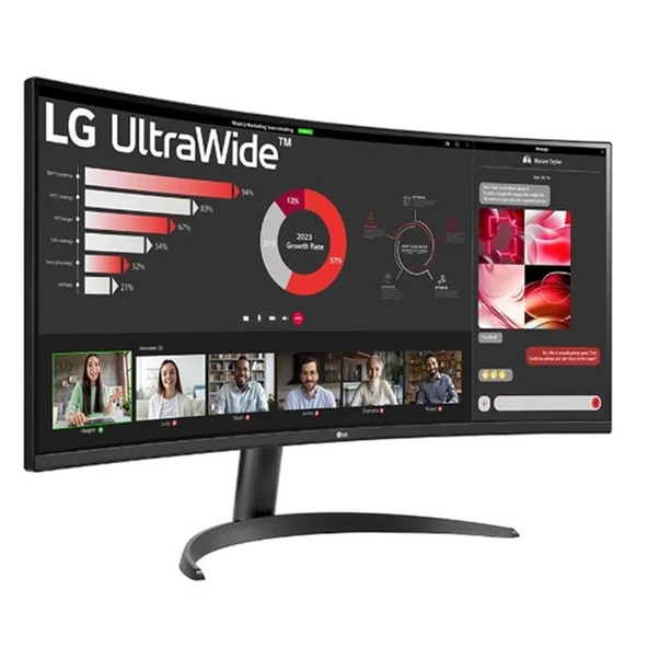 <![CDATA[LG 34" VA 34WR50QC-B 5MS 100HZ HDMI-DP KAVISLI EV İŞ MONİTÖRÜ 3440X1440]]>