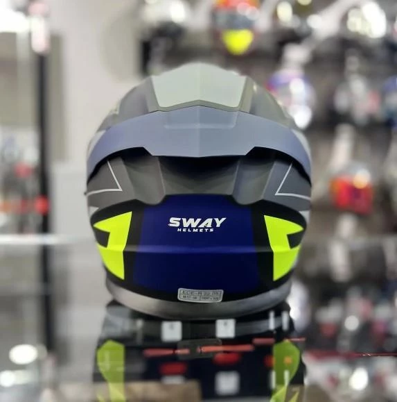 Sway 912 Full Face İridyum Vizör Çene Açılır Motosiklet Kaskı XL Beden B1 Blue+1 Şeffaf Vizör Hediye - 2