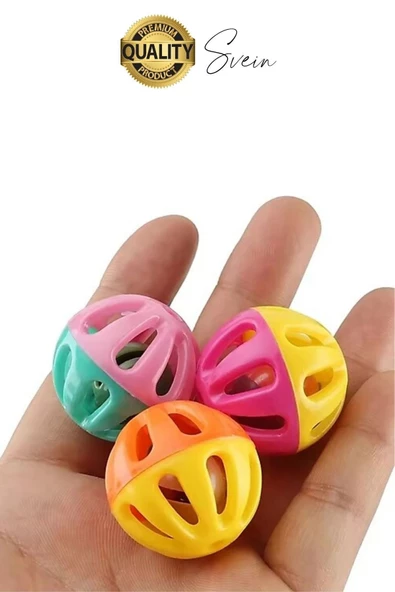 Hareketli 3.5 cm Çıngıraklı Kedi Köpek Evcil Hayvan Oyun Topu Plastik Zil Oyuncağı Eğitici - 2