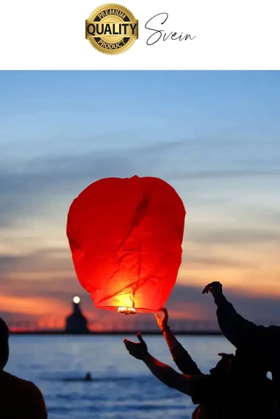 3 Adet Dilek Feneri Balonu Gece Ateş Gökyüzü Işığı Uçurtma Yırtılmaz Kaliteli Düğün Nişan Özel Gün - 5