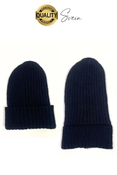 Dayanıklı Bere Unisex Örgü Kışlık Düz Renk Yumuşak Yün Soğuktan Koruyucu Şapka Katlamalı Dokuma - 4