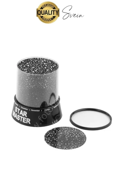 Premium Işık Yansıtmalı Yıldız Projeksiyon Gece Lambası Masa Üstü Pilli ve Usb Tavan Duvar Ambiyans - Resim 4