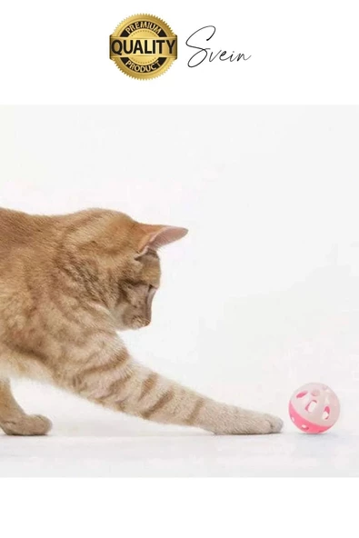 Hareketli 3.5 cm Çıngıraklı Kedi Köpek Evcil Hayvan Oyun Topu Plastik Zil Oyuncağı Eğitici - 3