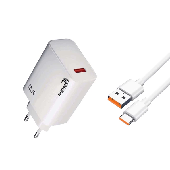 Shoamı SH-67 67W Turbo Şarj Adaptörü USB to USB-C Data & Şarj Kablosu