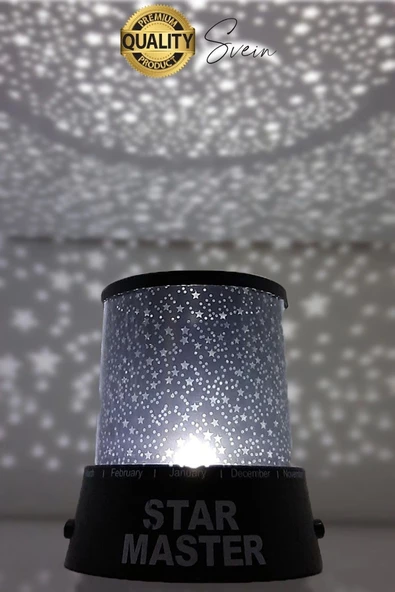 Premium Işık Yansıtmalı Yıldız Projeksiyon Gece Lambası Masa Üstü Pilli ve Usb Tavan Duvar Ambiyans - Resim 2