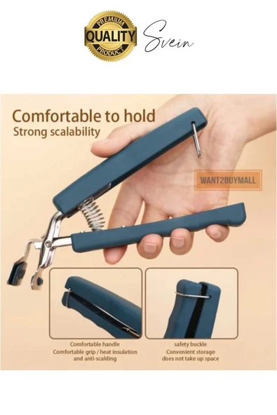 Dayanıklı Sıcak Tabak Tepsi Tava Kase Tutucu Aparat El Yakmaz Ayarlanabilir Tekli Tutma Sapı - 4
