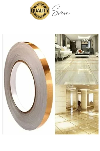 Premium Kendinden Yapışkanlı Gold Sarı Renk Fayans Derz Arası İzolasyon Bandı Dekoratif Bant 0,5 cm - 8