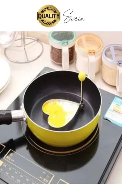 Paslanmaz Metal Kalp Şeklinde Omlet Krep Kalıbı Özel Model Uzun Ömürlü Yanmaz Yapışmaz Portatif - Resim 7