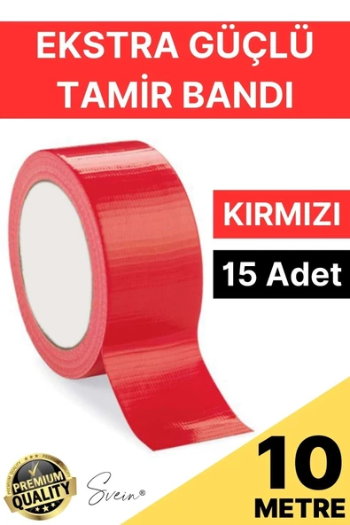 15 Adet 10 mt Kırmızı Tamir Takviye Kapatıcı Güçlü Onarım Bandı Su Geçirmez Sızdırmaz Dayanım Çatlak