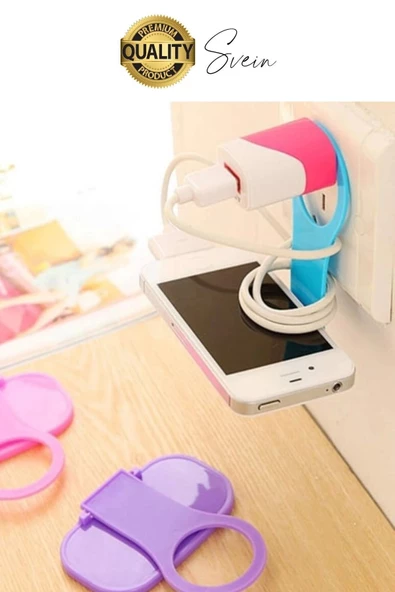 Pratik Priz Telefon Tutucu Şarj Askısı Standı Dekoratif Katlanır Plastik Adaptör Kablo Düzenleyici - 3
