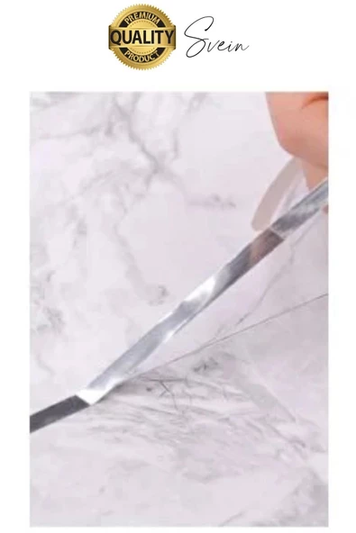 Premium Kendinden Yapışkanlı Gri Gümüş Renk Fayans Derz Arası İzolasyon Bandı Dekoratif Bant 0,5 cm - 7