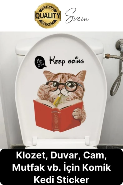 Özel Tasarım WC Klozet İçin Komik Kedi Sticker Tuvalet Banyo Cam Duvar Yapıştırma Etiket Dekoratif