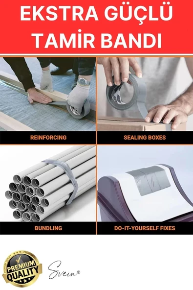 3 Adet 10 mt Kırmızı Tamir Takviye Kapatıcı Güçlü Onarım Bandı Su Geçirmez Sızdırmaz Dayanım Çatlak - Resim 3