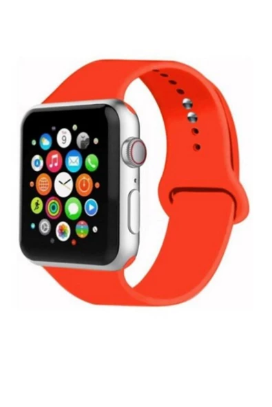 Lims Apple Watch Kordon 2 3 4 5 Seri Turuncu Silikon Kordon Kayış 38 mm ve 40 mm