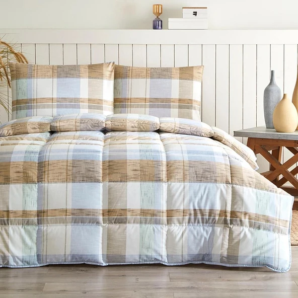 Özdilek Çift Kişilik Nev Uyku Seti Square Color Mavi - Resim 2