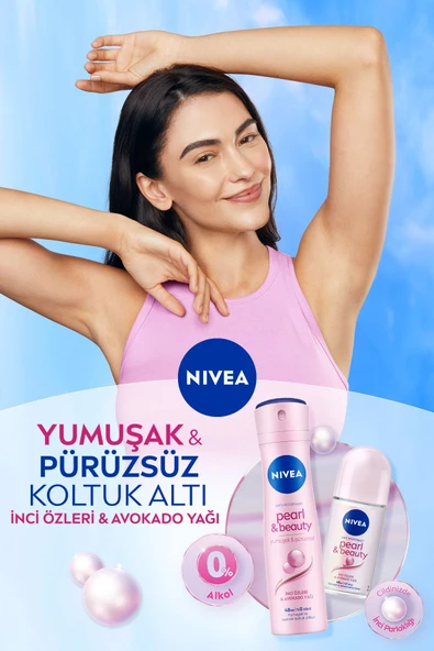 Nivea Kadın Sprey Deodorant Pearl&Beauty 150ml, 48 Saat Anti-perspirant Koruma, X3 Adet - Resim 2