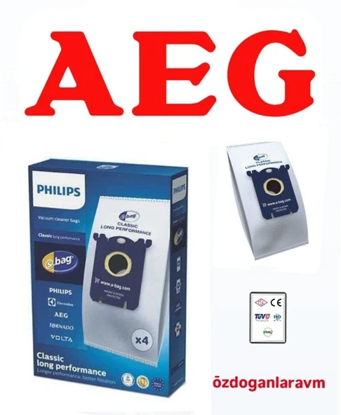 AEG Elektrik Süpürgesi Bez Toz Torbası Kutulu
