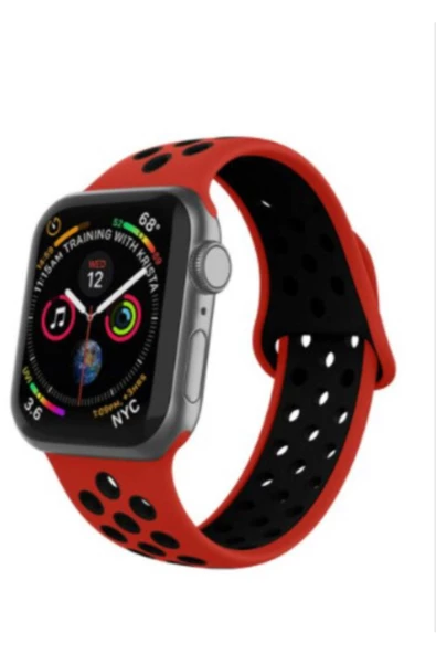 SHOPLİNE Apple Watch Silikon Delikli Kordon Iwatch Uyumlu Kayış Seri 1 | 2 | 3 | 4 | 5 - 42mm/44mm - 2