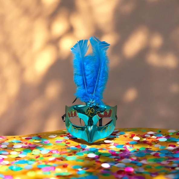 YILBAŞI PARTİ MASKESİ BALO MASKESİ KINA GECESİ MASKESİ DOĞUM GÜNÜ MASKESİ KUTLAMA MASKESİ VENEDİK MASKE ürün görseli 1