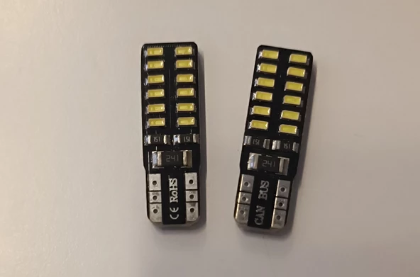 T10 dipsiz canbus park lambası plakalık lambası 24 LED'li BEYAZ