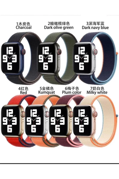 SHOPLİNE Apple Watch Seri 1 2 3 4 5 Örgü 38/40 Mm Hasır Örgü Kordon Charcoal - 2