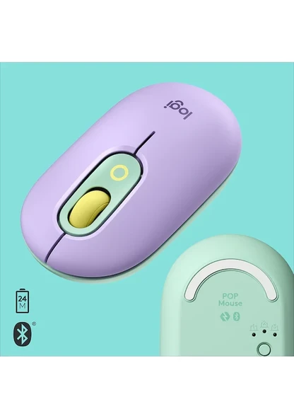 Logitech POP Kablosuz Optik Emoji Mouse Mor - 5