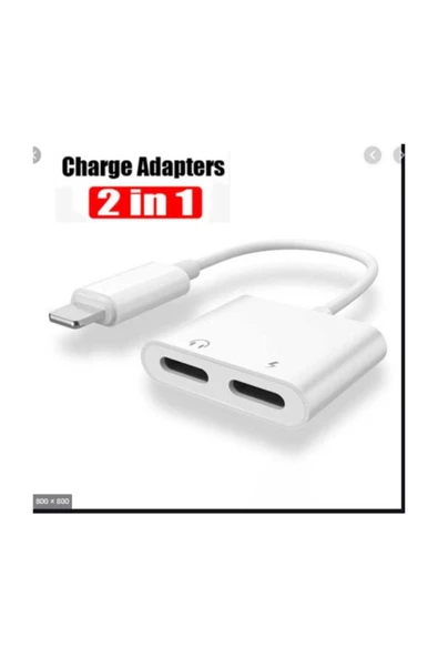 Rowen Apple Iphone / Ipad Ikili Şarj Kulaklık Ses Girişi Ve Adaptör Kablosu Beyaz 2 In 1 - 5