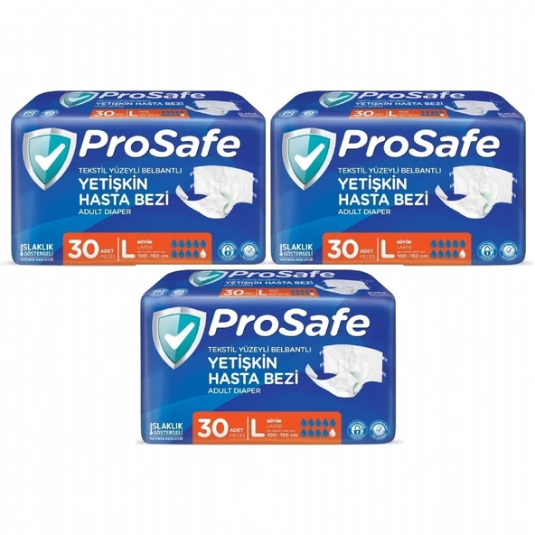 Prosafe BelBantlı Hasta Bezi LARGE 30'lu 3 Adet Hasta Bezi