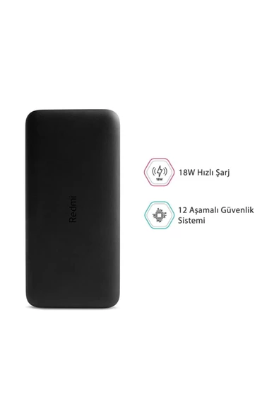 Xiaomi Redmi 20000 Mah Taşınabilir Hızlı Şarj Cihazı - Usb-c - 18w 2 Çıkışlı Powerbank - Siyah - 3