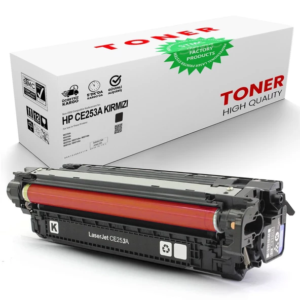 Hp Laserjet CP3525dn CE253A Kırmızı Muadil Toner
