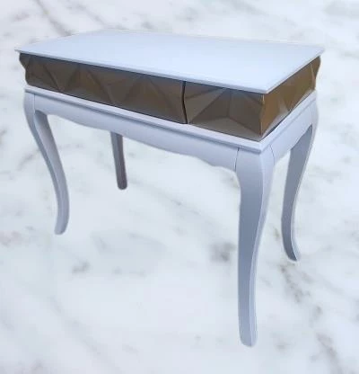 Dresuar Piramit MODEL 90521 Gold Beyaz Uyum Lükens Kayın Ayak El Yapım - Resim 9