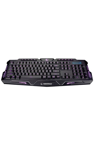 Rampage Km-r77 Black Usb 3 Color Led Lc Layout Multimedia Gaming Keyboard Mouse Set