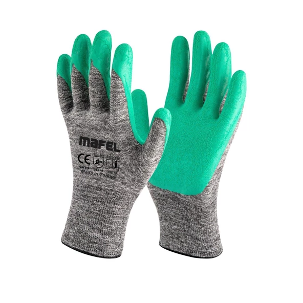 Mafel MF-80 Camcı Yeşil Lateks İş Güvenlik Eldiven - 10/XL - 10 Çift - Paket - 2
