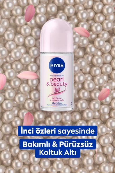 Nivea Kadın Roll-on Deodorant Pearl&Beauty 50ml, 48 Saat Anti-perspirant Ter Koruması, X3 Adet - Resim 3