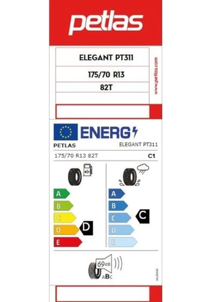 Petlas 175/70 R13 TL 82T Elegant PT311 Yaz Lastiği 2024 - 3