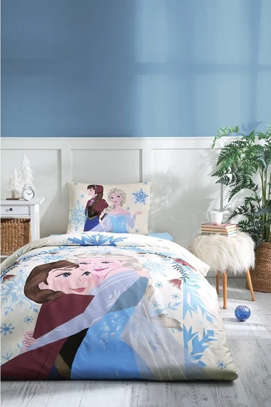 Özdilek Frozen Winter Tek Kişilik Disney Lisanslı Lastikli Fitted Çarşaf Çocuk Nevresim Takımı