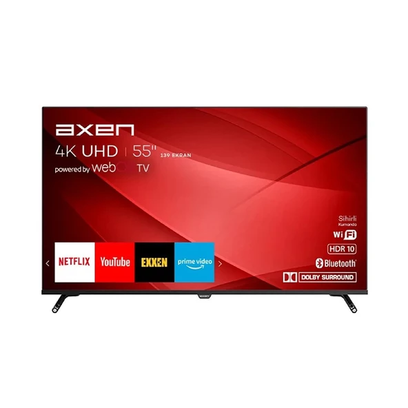 Axen AX55FIL243 55'' 139 Ekran Uydu Alıcılı 4K Ultra HD Smart LED TV