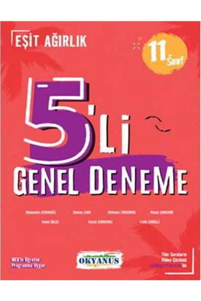 Okyanus Akademi Yayıncılık Okyanus 11. Sınıf Eşit Ağırlık 5 Li Deneme