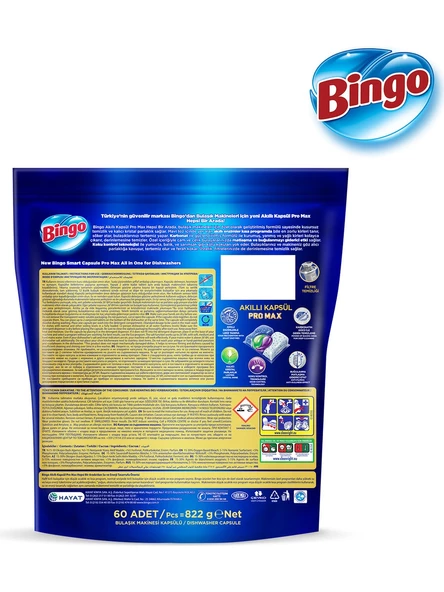 Bingo Akıllı Kapsül Pro Max Bulaşık Makinesi Deterjanı 60x2 120 Tablet - 2