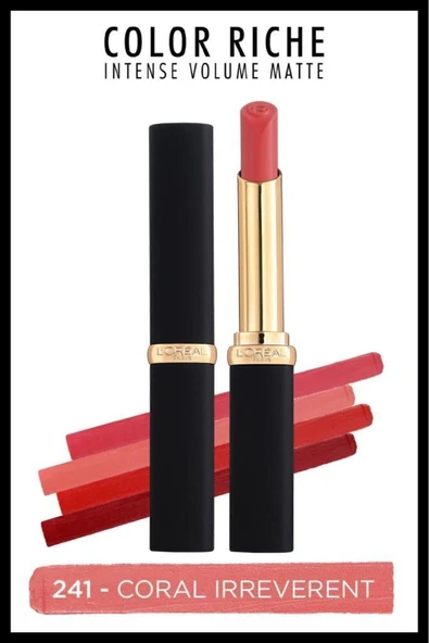 L'OREAL PARİS Color Riche Intense Volume Matte Ruj - 241 Coral Irreverent - 3