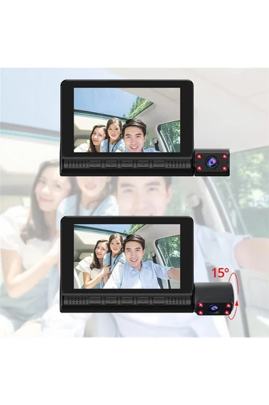 Navigold DS-513 Full Hd 1080P Dokunmatik Araç Içi Dvr Kamera 3 Kameralı - Resim 2