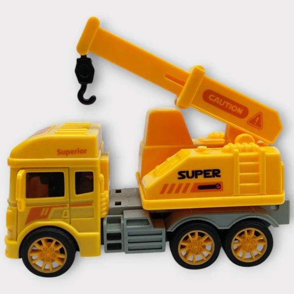 Sürtmeli Oyuncak İş Makinaları - Vinç - Resim 2