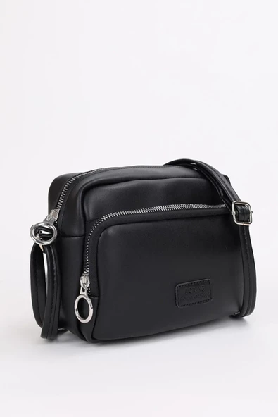 Kadın Siyah 2 Gözlü Ayarlanabilir Askılı Omuz Ve Çapraz Çanta ürün görseli