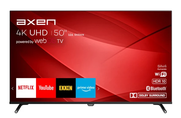 AXEN 50 İnç 126 Ekran Frameless Ultra HD 4K webOS Smart TV AX50FIL242