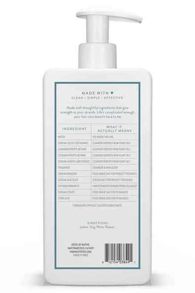 Native Cashmere & Rain Güçlendirici Şampuan 487ML - Resim 2