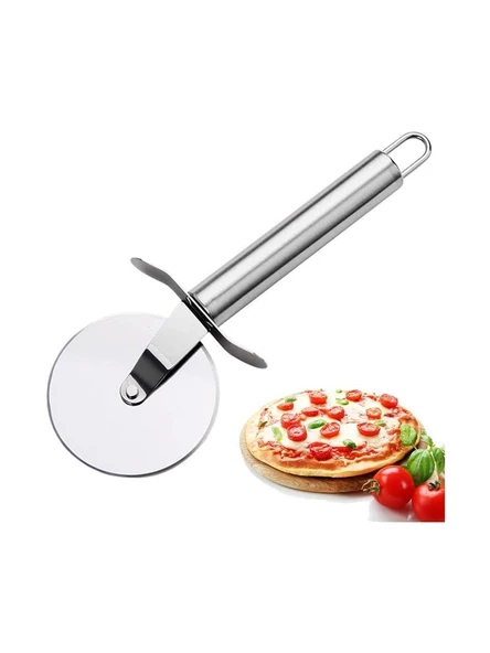 Büyük Boy Paslanmaz Çelik Pizza Ruleti Hamur Kesici - 3