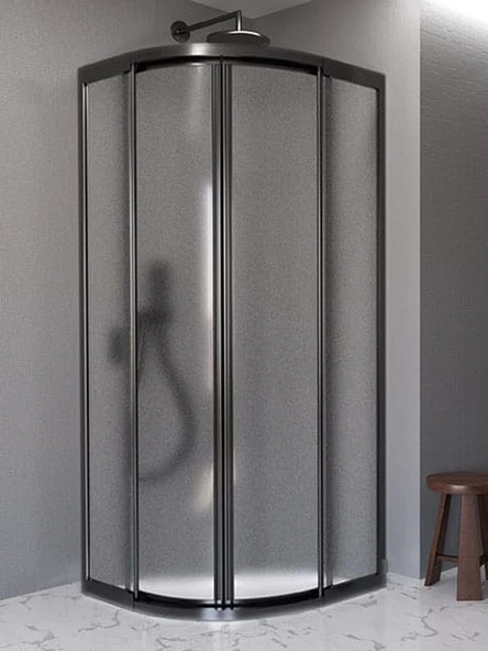 TEKNESİZ OVAL SİYAH MİKA DUŞKABİN ND425 - 2