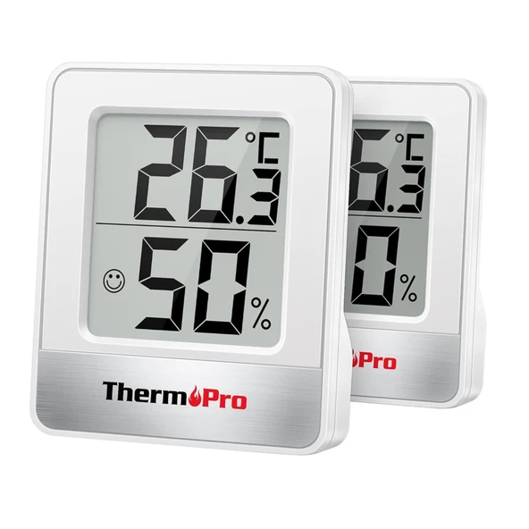 ThermoPro TP49W Mini İç Mekan Dijital Isı ve Nem Ölçer Termometre 2 Adet