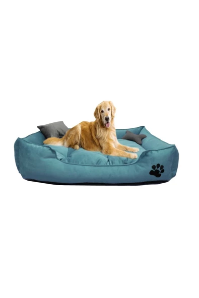 Teknor Ultrasoft Büyük Irk Köpek Yatağı Yıkanabilir Yüksek Kaliteli Kumaş Pati Işlemeli 80 x100 cm ürün görseli 1